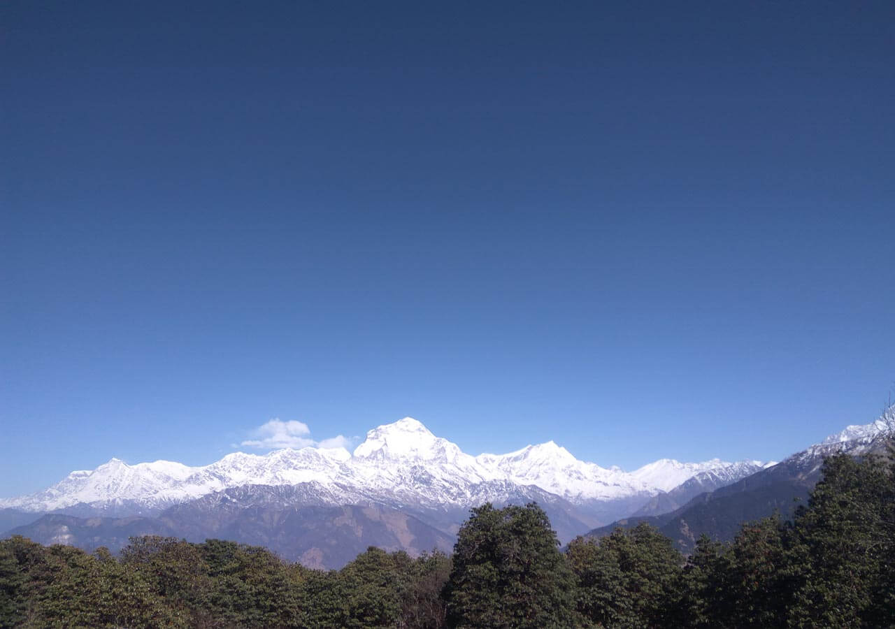 View of Annapurna himalayan range from Poonhill